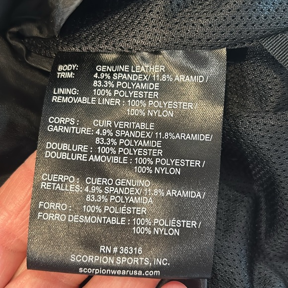 Scorpion Exo Get Stung Leather Motorcycle Jacket Exo Skeltal Protection - Picture 14 of 15